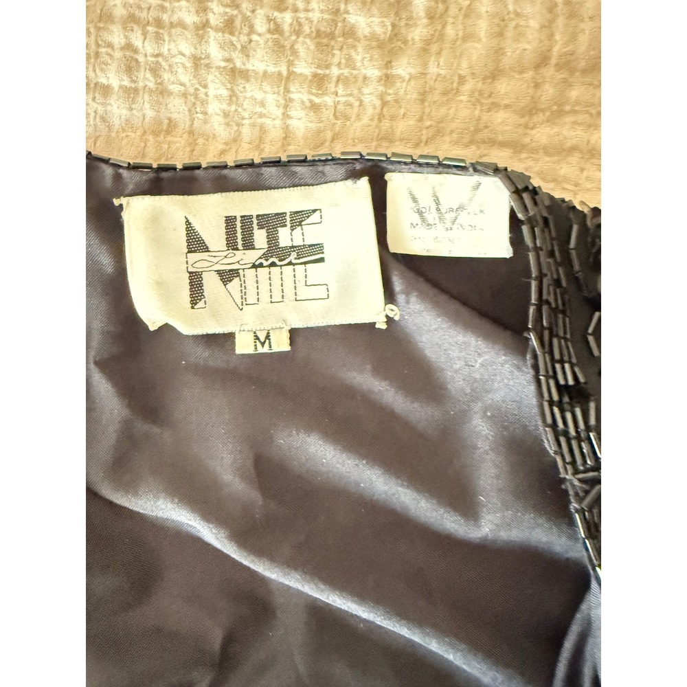 Vintage Niteline Black Silk Sequin Bolero Evening Holiday Jacket - Picture 4 of 10